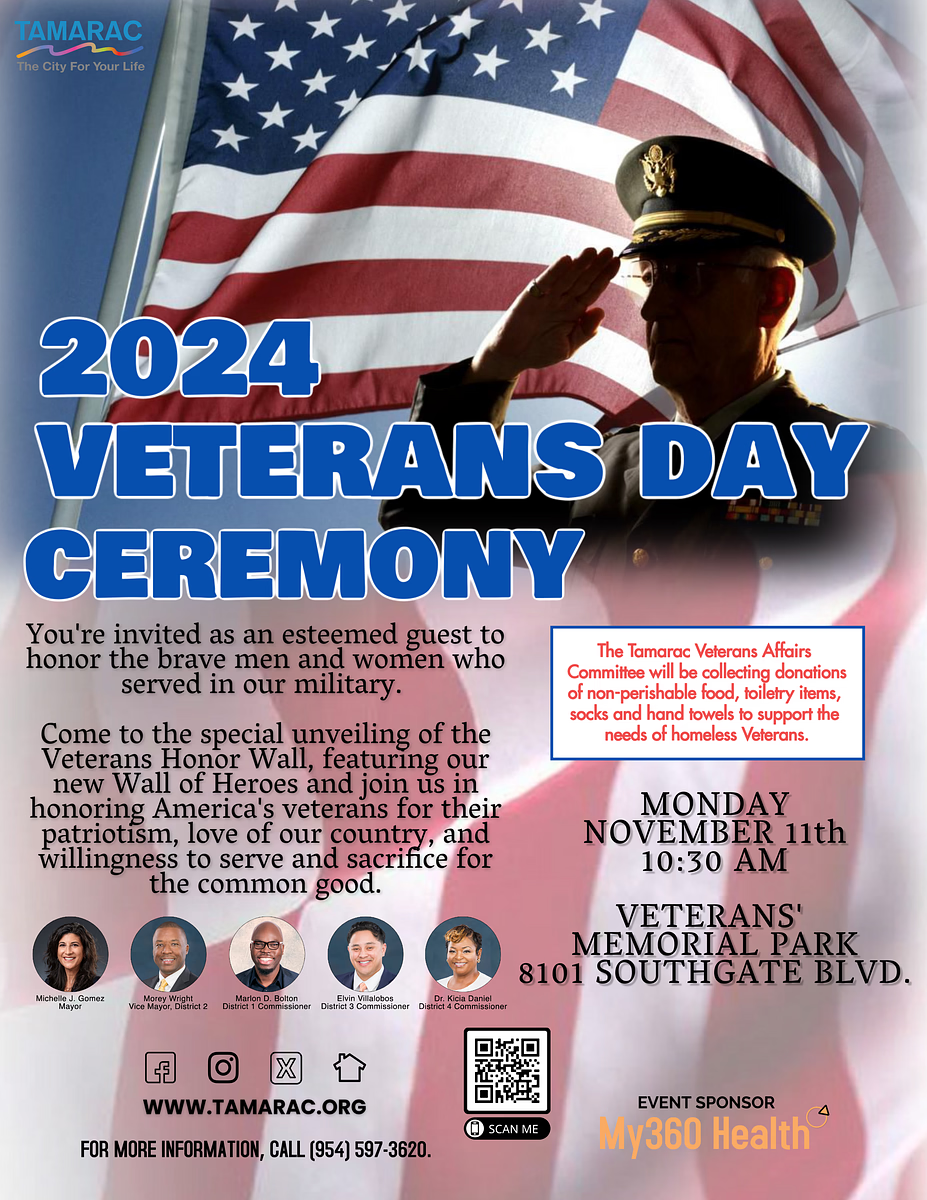 Tamarac to Honor Veterans with Special Ceremony on November 11th